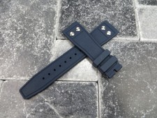 New 20mm IWC BLUE Rubber Strap Diver Watch Band with Rivet for PILOT Portuguese