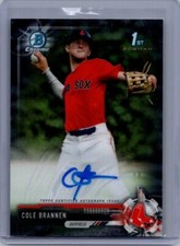 2017 Bowman Draft #CDA-CB Cole Brannen Chrome Draft Pick Autographs