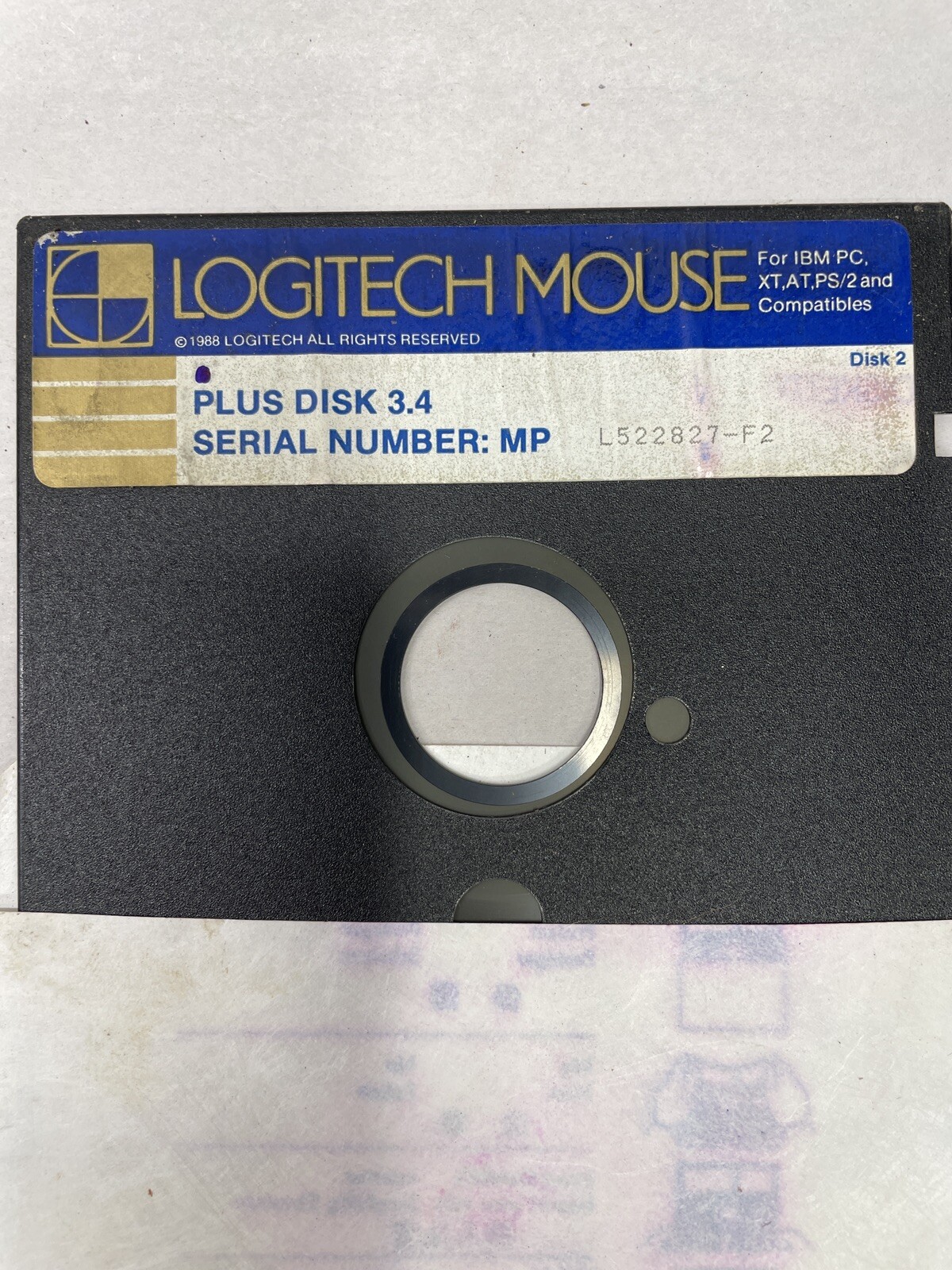 Vintage Logitech Mouse 5.25” Disc Serial L522827-f2 1988 A111 | eBay