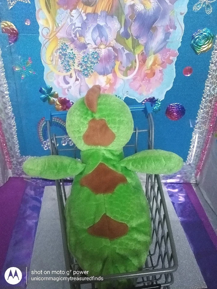 🦄Ganz /Webkinz "Key Lime Dino" {Dinosaur} Green & Yellow Color HM185 10" Plush! - Image 2 of 4