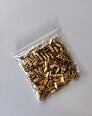 Craft County Fold-Over Metal Crimp Cord Ends with Loop - 144-Packs - 2 Colors