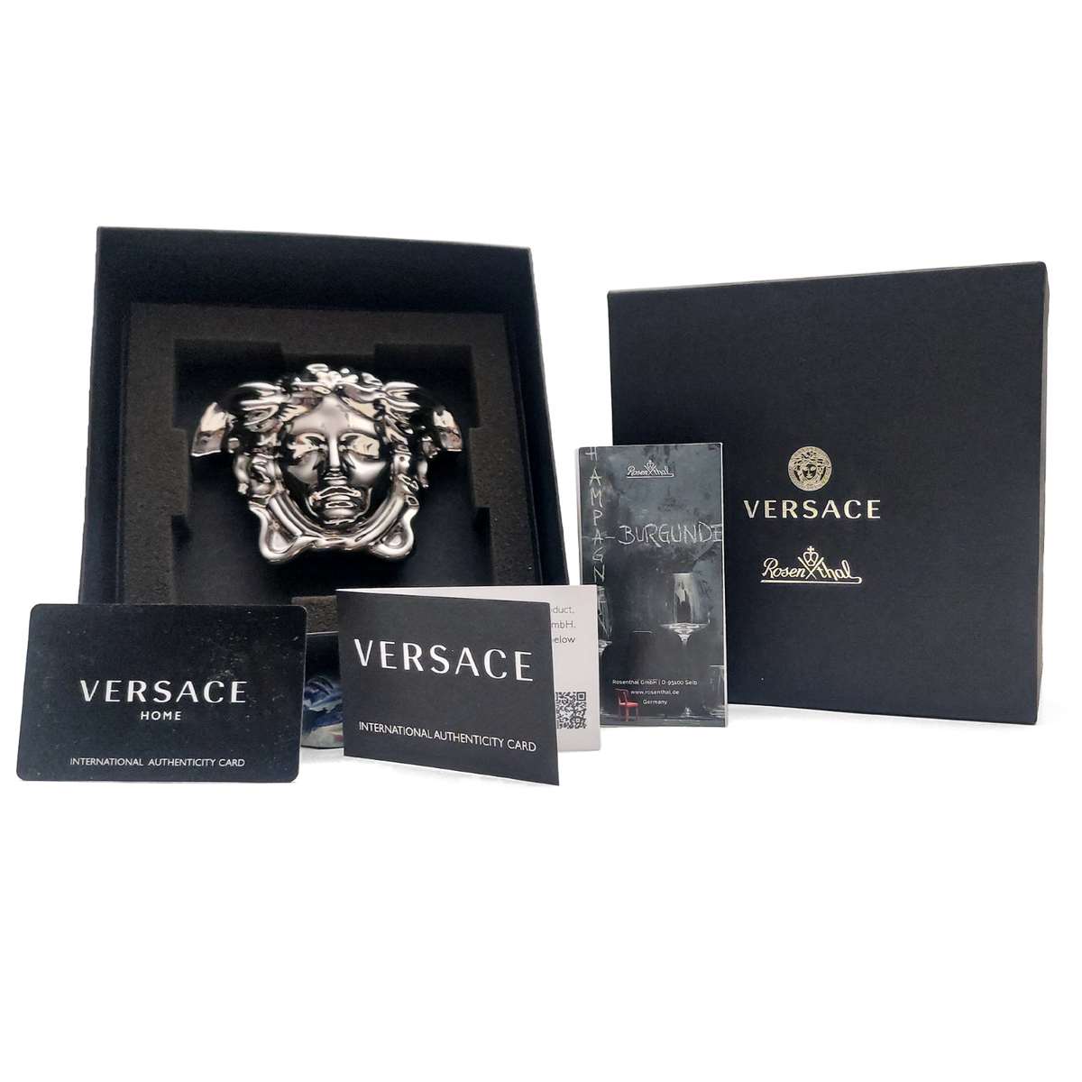 Versace Rosenthal Gypsy Medusa Silver Porcelain Jewelry Trinket