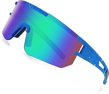 Glasses Polarized Sunglasses for unisex Anti-UV Protection Cycling Fishing Blue