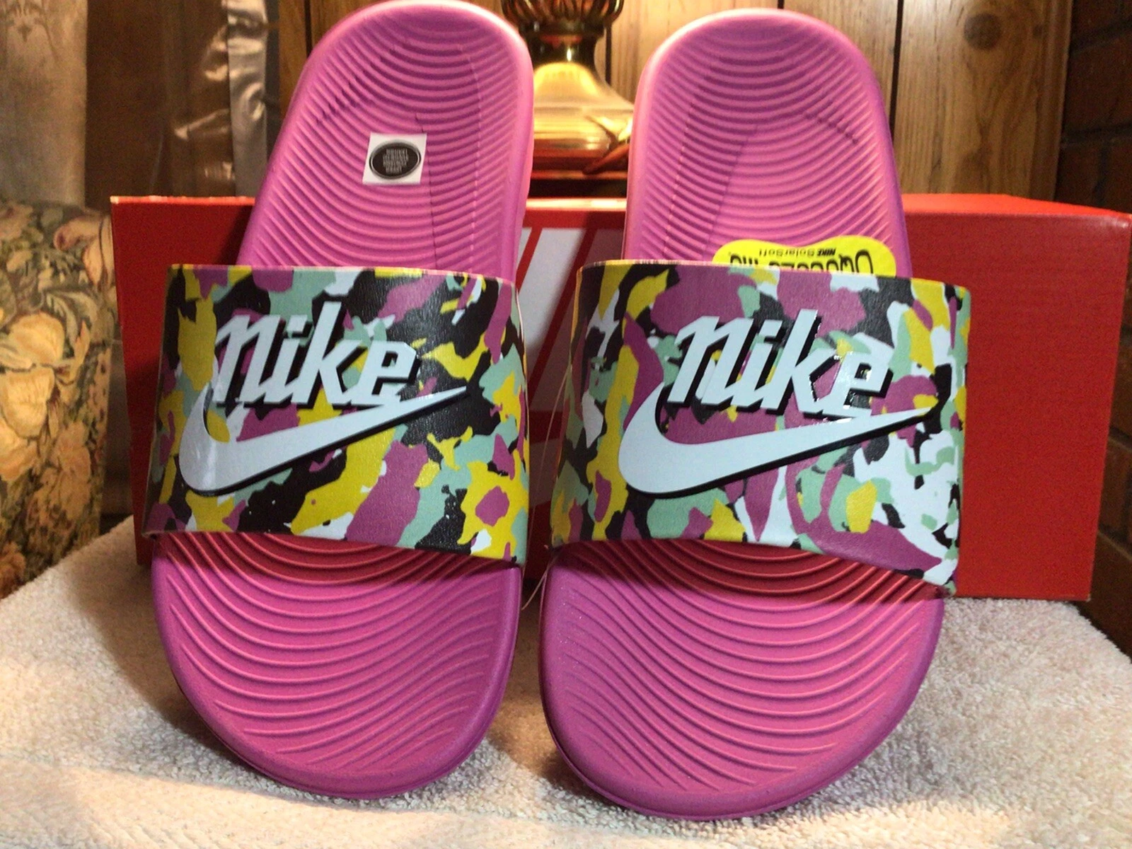 Nike Kawa Slide SE Picnic (GS PS) Fushia Bianco Sandali CN7430 600 5 anni Donna