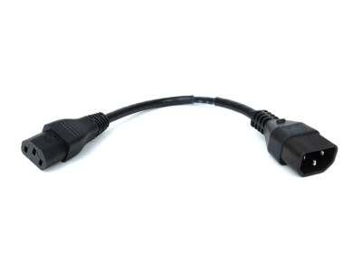 LOT OF 10 3X17AWG 1FT IEC 320 C13F TO C14M 3000W 250V 12A POWER CABLE IEC60320