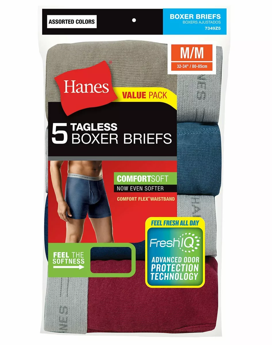 WHOLESALE Hanes Men's Tagless Boxer Briefs 90-Pair 18 Packs Slightly  Imperfect