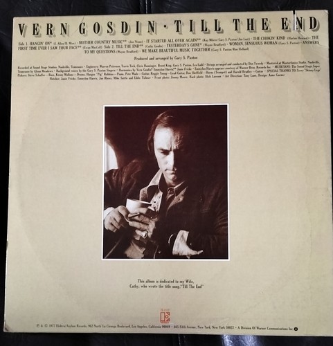 VERN GOSDIN TILL THE END LP 1977 Original vinyl VG+ - Picture 2 of 5