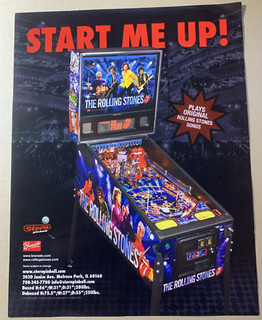 ROLLING STONES Original Stern Pinball Machine Flyer (2011) RARE Box Shipped