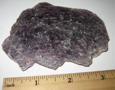 3.5'' THIN NATURAL ROUGH PURPLE LEPIDOLITE MICA CRYSTAL MINERAL BRAZIL ~ 99.2g *3