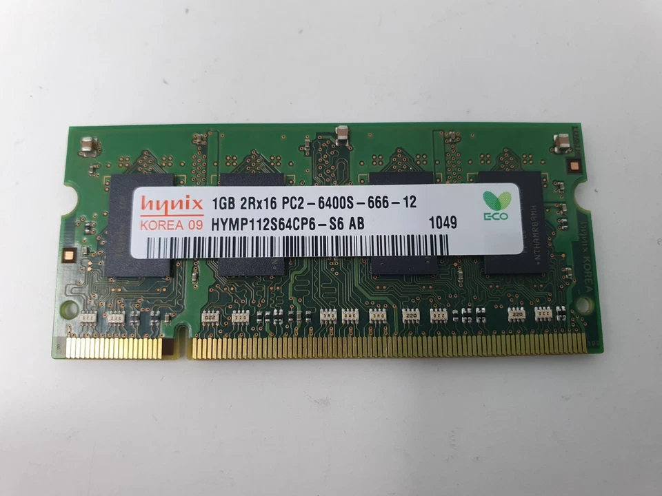 Asus Eee PC 1015PE RAM Memory 1GB DDR2 PC2-6400S Hynix HYMP112S64CP6 - Image 3 of 4