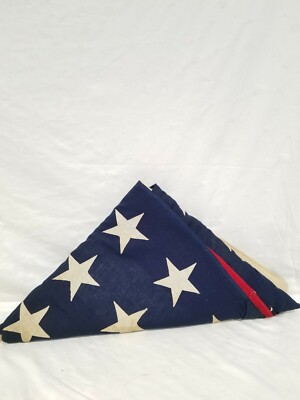 Vintage 48 Star Bulldog Bunting USA 5'x8' Flag Sewn Stars