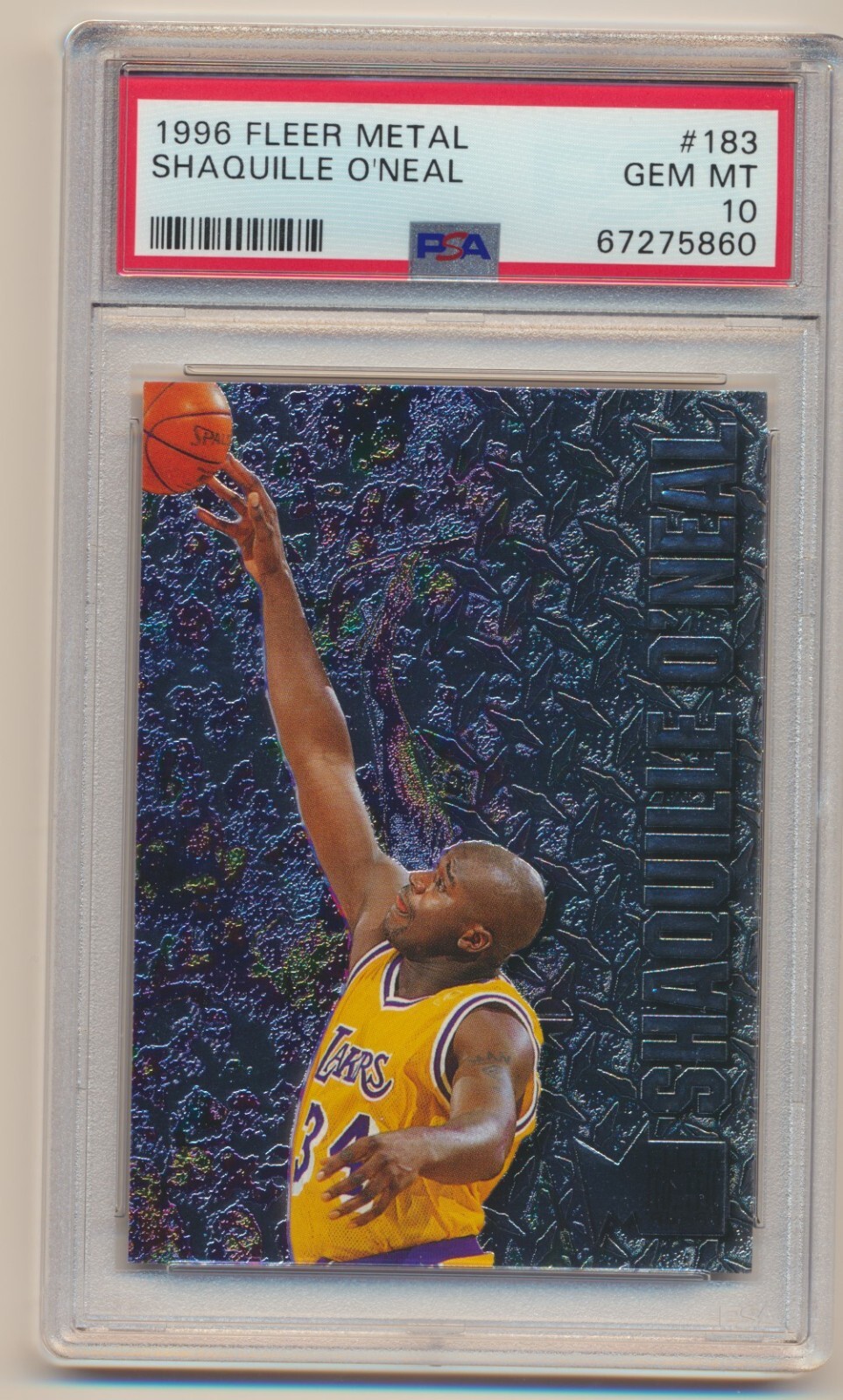 1996 Fleer Metal Shaquille O'Neal #183 Shaq PSA 10 **POP 33** HOF Lakers