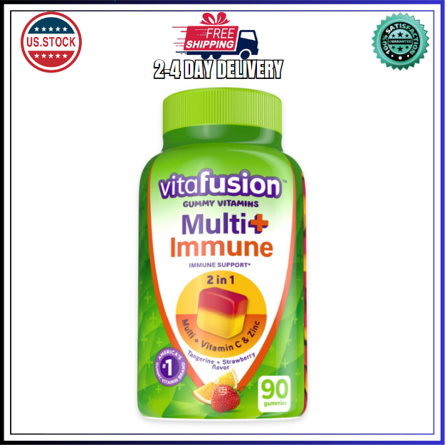 Vitafusion Multi+ Immune Support,Gummy Vitamins with Vitamin C & Zinc,90 Ct