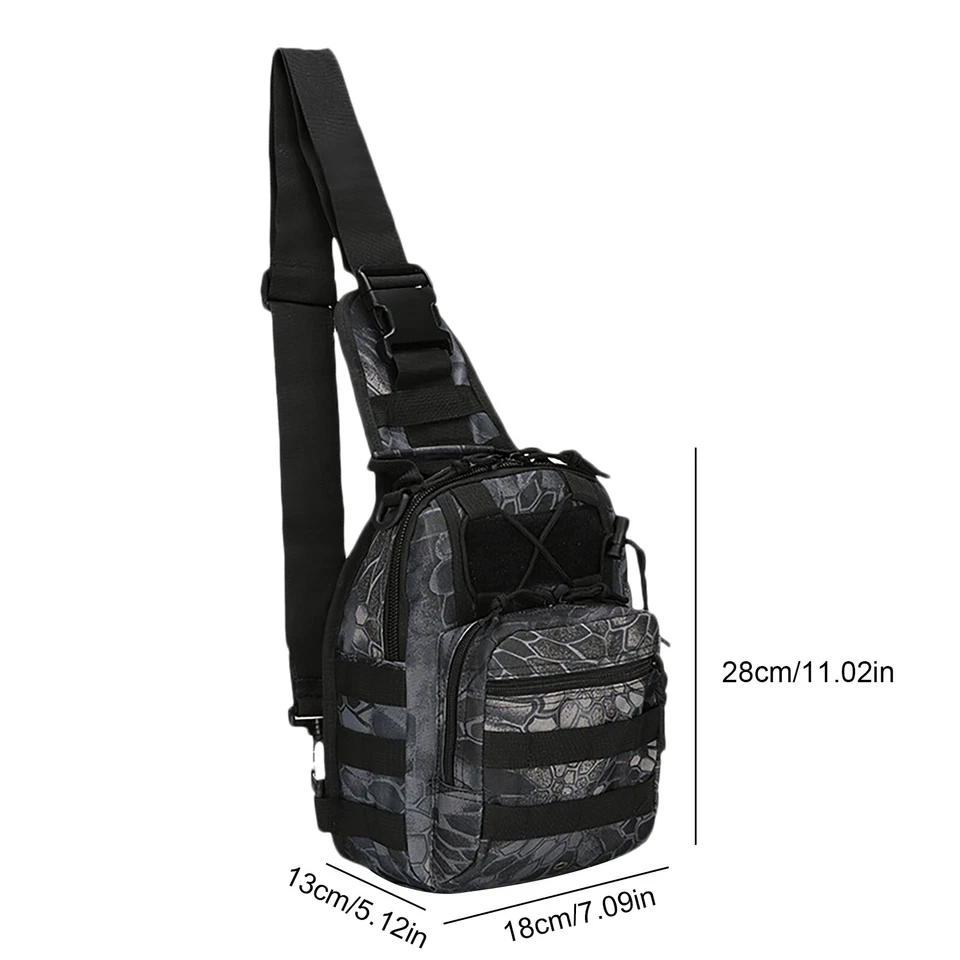 Mochila táctica para hombres Bolso bandolera Pecho Hombro Riñonera Bandolera Molle Bolsa Foto 2 de 4