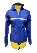 Womens 90s Vintage Nike Blue Track Jacket Windbreaker, Size Small