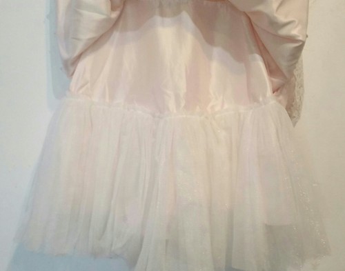 ABITO SMANICATO PRINCIPESSA AMERICANA ROSA AVORIO PIZZO BAMBINA TG 8 LUNGHEZZA MEDIA - Foto 5 di 13