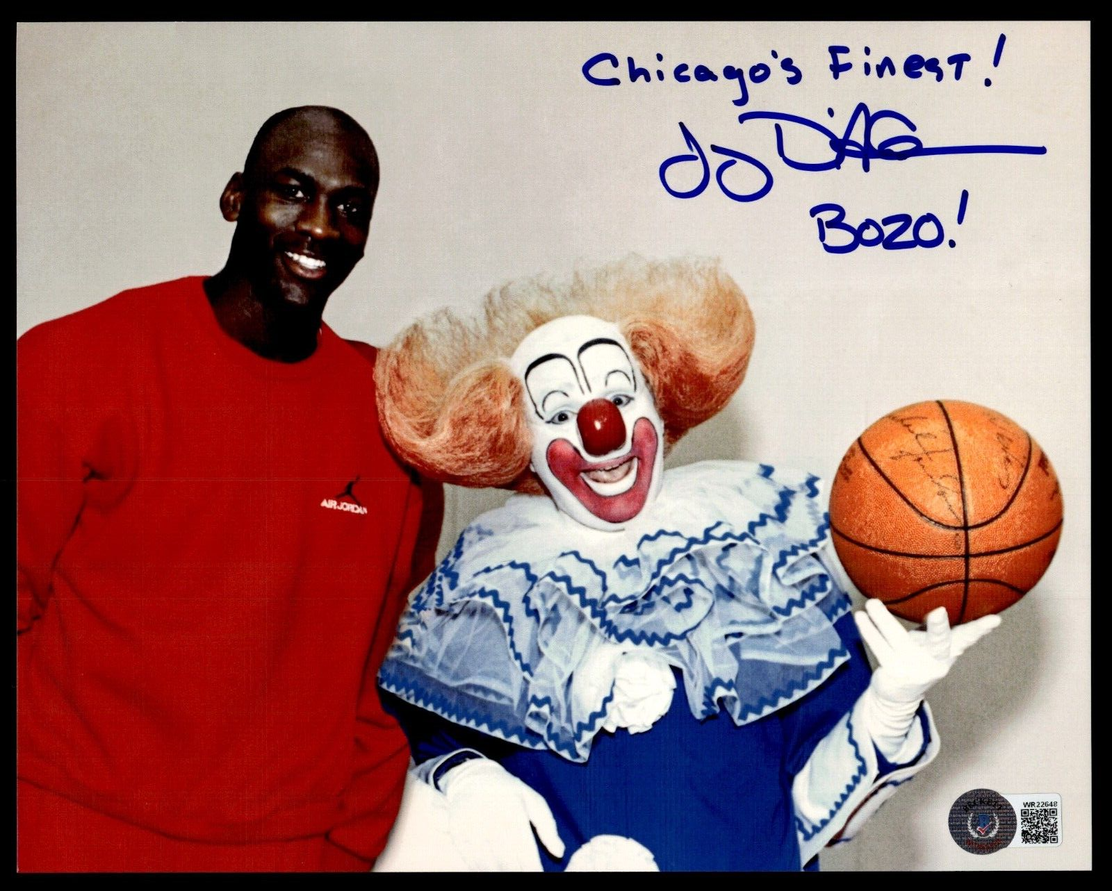 Joey D'Auria Autographed Signed 8X10 PHOTO "CHICAGO'S FINEST! BOZO!" MICHAEL JORDAN BAS COA 