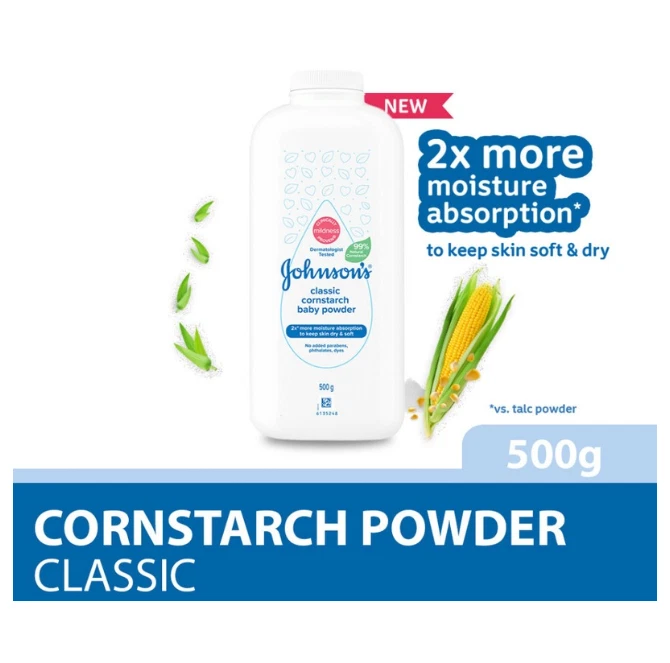 4x Johnson's Baby Powder Classic Cornstarch 500g / 17.6 oz Express Shipping - Image 3 of 4