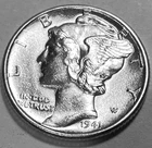 1941 P MERCURY DIME SUPERB GEM BU +  No Reserve  *J1950