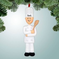Personalized Gourmet Chef - Male Christmas Ornament