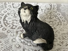 Vintage Martha Carey Black And White Cat Figurine - Whiskers
