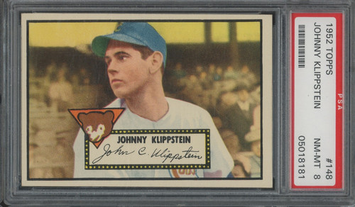1952 Topps #148 Johnny Klippstein NM MT PSA 8