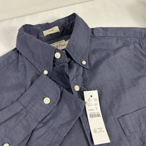 J. Crew Slim Secret Wash Baumwoll Popeline Hemd Montclair Navy Blau Gr. S Neu mit Etikett - Bild 13 von 13