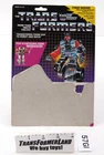 Transformers G1 Wildrider Card Backer 1986 Vintage Hasbro G1