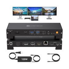 USB C Laptop Docking Station 3 Monitors Triple 3840 2160 60Hz Display with 12...