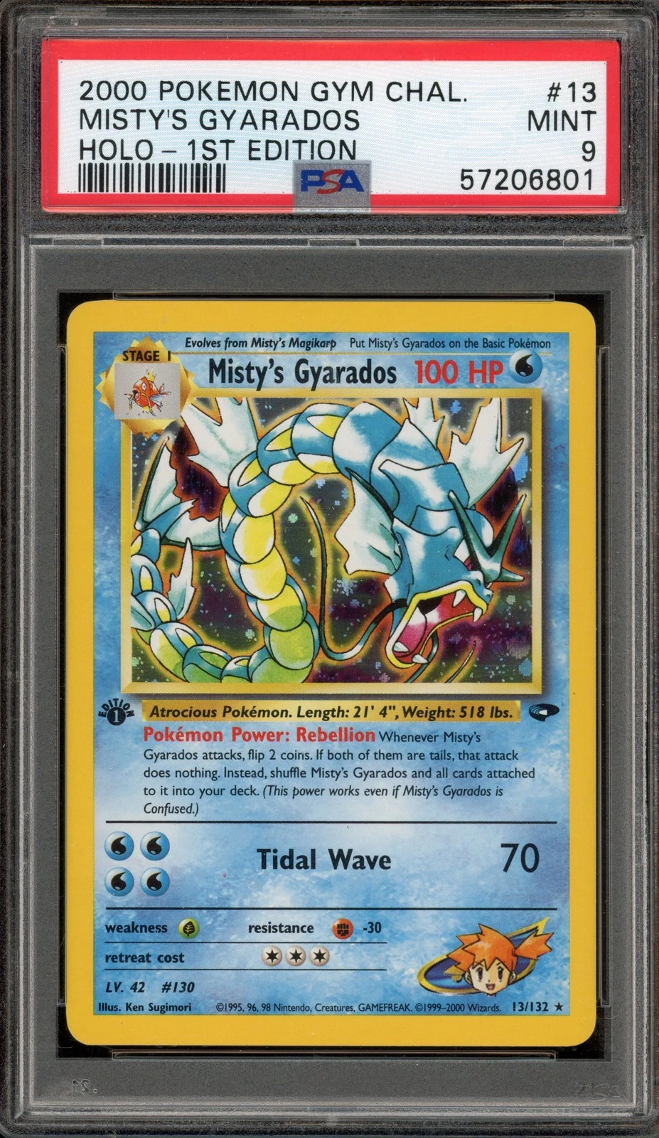 Pokemon Misty's Gyarados Gym Challenge 1st Edition Holo Rare #13 PSA 9 Mint