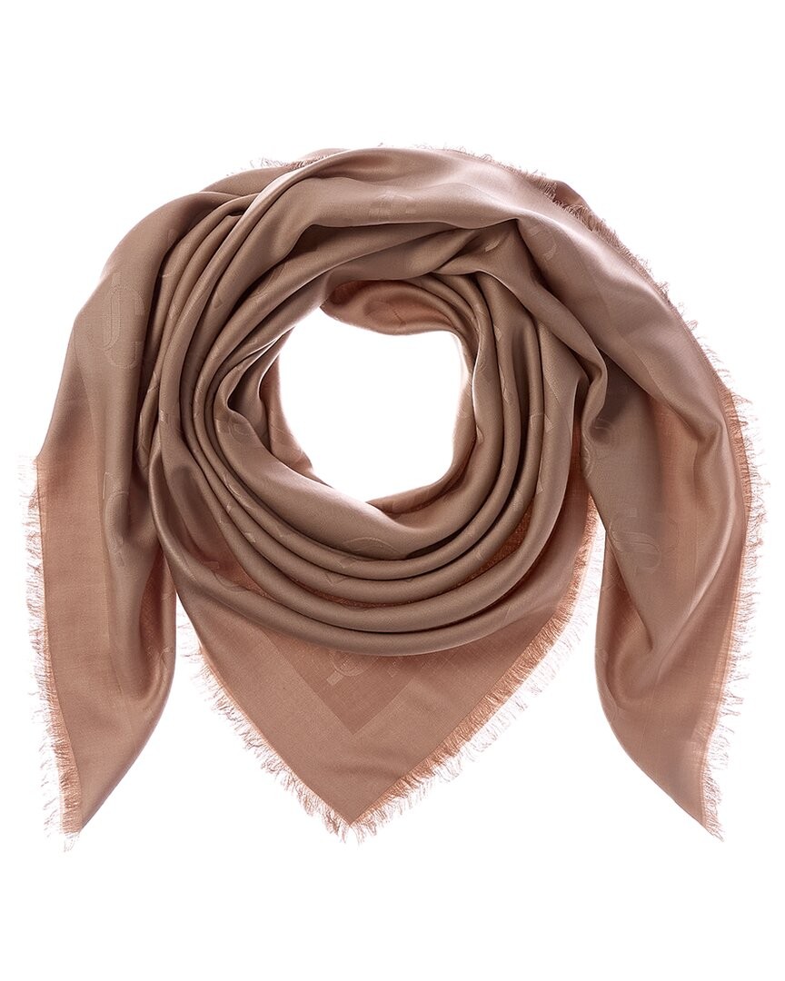 Jimmy Choo Silk & Wool-Blend Scarf Women's Brown