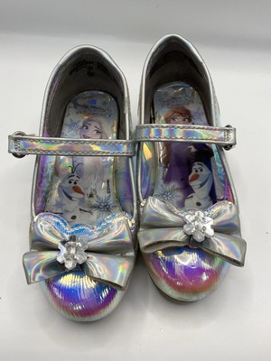 Disney Frozen Iridescent Shoes Heels Girls Size 8 Elsa Anna Disney Store Direct