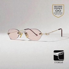 Masters Rimless Sunglasses Gold Metal Frame Solid Light Pink Lenses Unworn