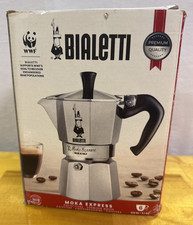 Bialetti Moka Express Iconic Italian Stovetop Espresso Maker Silver 6 Cups NEW