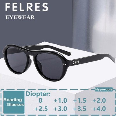 Classic Oval Tinted Reading Glasses For Women Outdoor Shade Presbyopic Glasses 