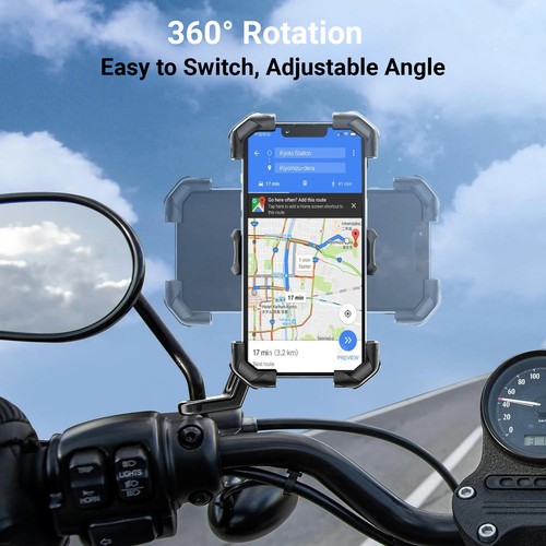Motorcycle Phone Holder Mount with Auto Lock for Bike Scooter & Golf Cart Black - Picture 5 of 6