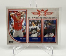 2018 Topps Big League Stat Kings Trio Mike Trout Aaron Judge Jose Ramirez #318