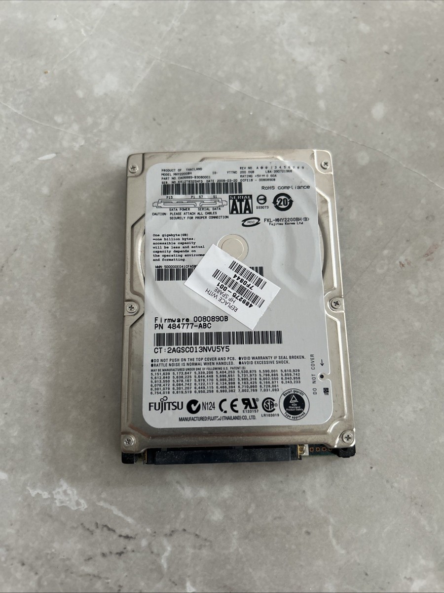 FUJITSU 200GB HDD HARD DISK DRIVE SATA FOR LAPTOP OPERATING