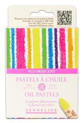 Oil French Pastel for Professional Artists, Fluorescent Set of 6, 395