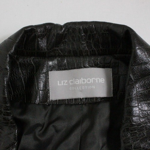 Liz Claiborne Black Leather Jacket 10 - Picture 3 of 5