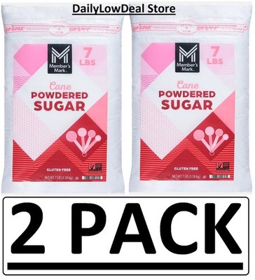 2 PACK - Member's Mark Cane Powdered Sugar, 7 lbs (Total 14 lbs)