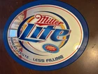 2004 Miller Light Bar Sign Mirror Blue Frame Vintage Beer Decor