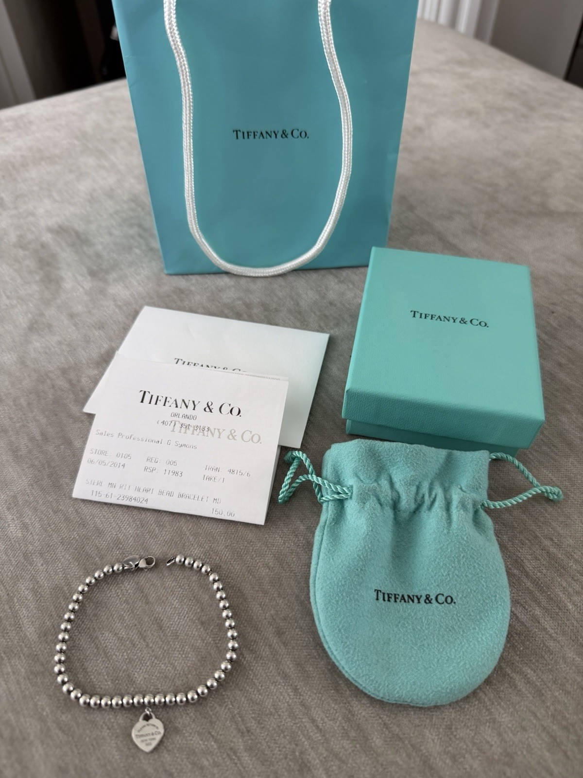 Tiffany & Co. Return to Tiffany Heart Tag Bracelet Silver Size M Inc Box/receipt