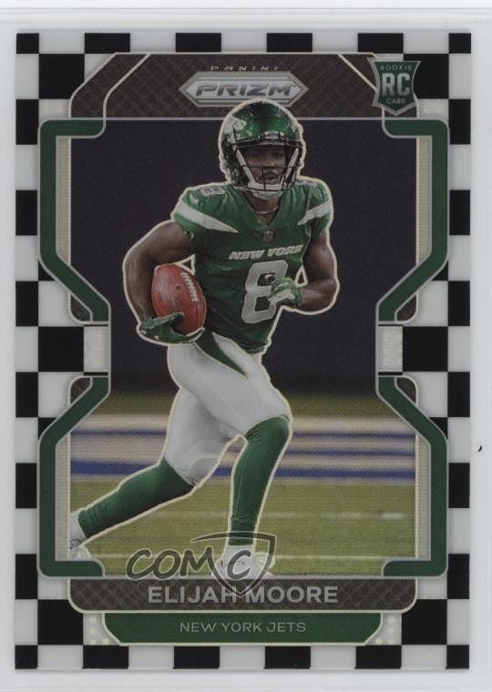 2021 Panini Prizm Rookie Black & White Checker Prizm Elijah Moore #346 1p0t