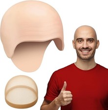 2PCS Bald Cap for Men Women Costume, Wig Head Cap Halloween Latex Bald Kit