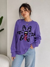 LIMITED EDITION Olivia Rodrigo GUTS Tour Long Sleeve Purple Shirt Sz S - Small