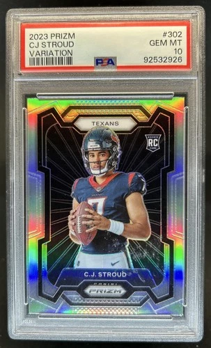 2023 Panini Prizm C.J. Stroud Rookie Variations RC Prizm Silver #302 PSA 10
