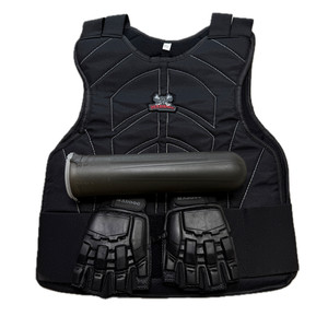 Maddog Paintball Chest Protector Neck Protector Safety Combo With Gloves S Black