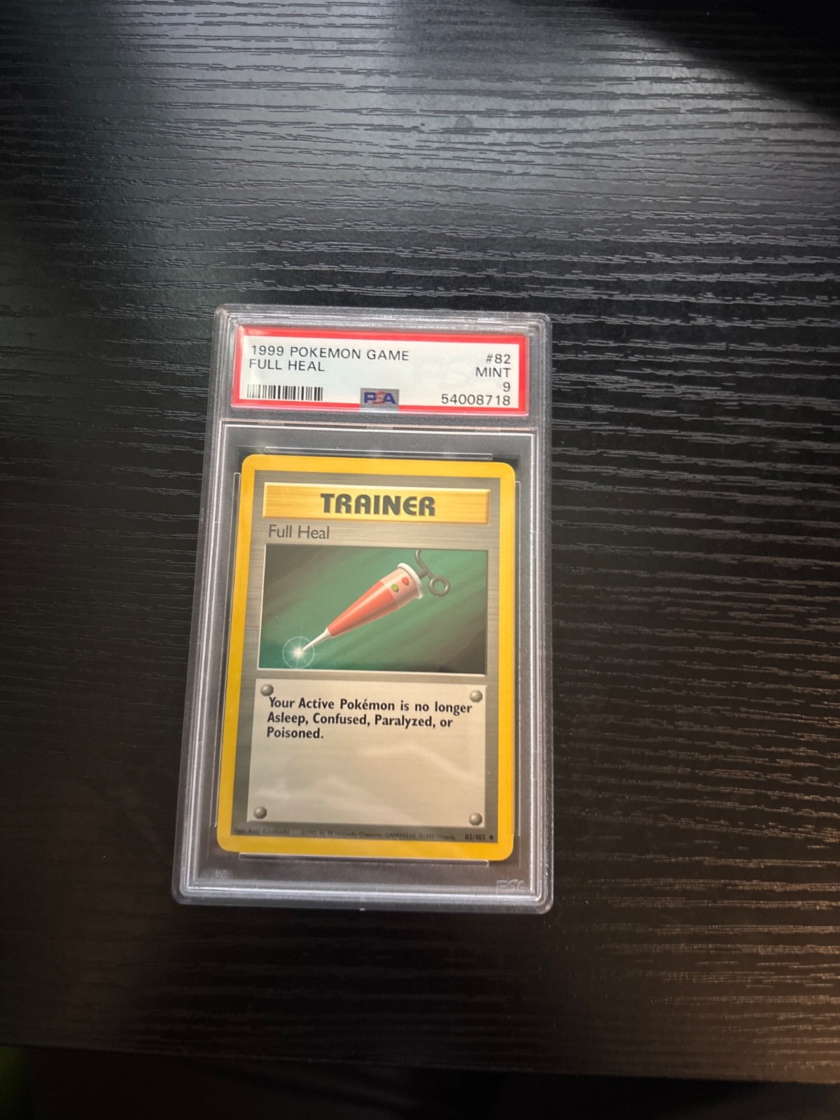 1999 POKEMON BASE SET UNLIMITED #82 FULL HEAL PSA 9