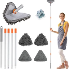 Wall Cleaner Mop with Long Handle 82 Inches, 3-in-1 Ceiling Cleaning Tool Duster